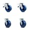 Service Caster 6 Inch Solid Polyurethane Caster Set with Roller Bearing 2 Total Lock Brake SCC SCC-TTL30S620-SPUR-2-S-2 - alternate 1